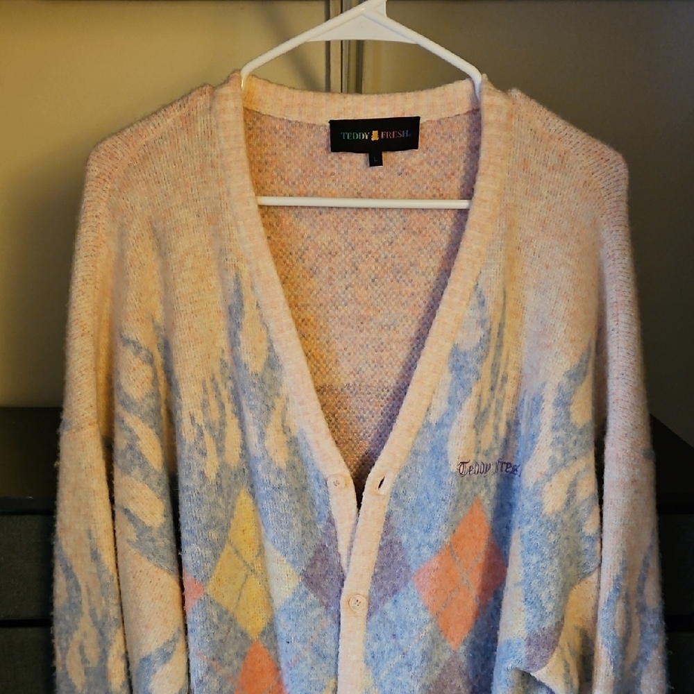 Teddy Fresh Pastel Flame Cardigan